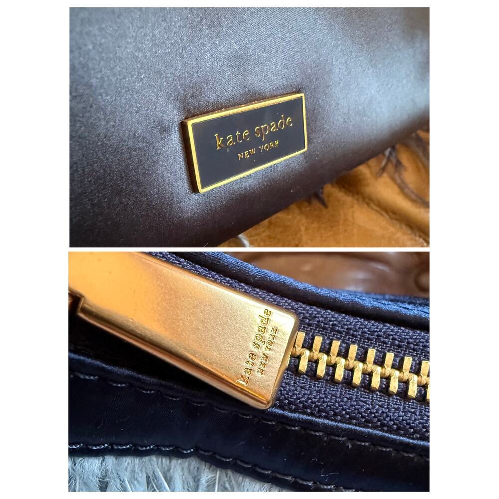 RARE Kate Spade Carter SAMPLE Ostrich Feather Nylon Shoulder Bag Crossbody - Picture 11 of 15